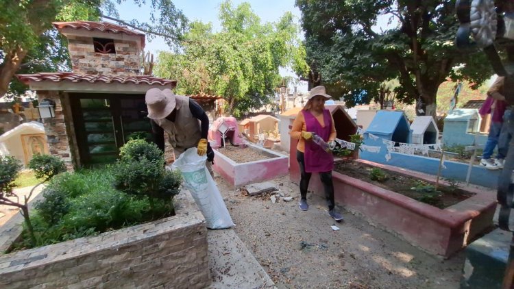 Gobierno de Jiutepec implementa operativo de limpieza en panteones