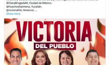 Claudia Sheinbaum celebra triunfo electoral de Margarita González Saravia