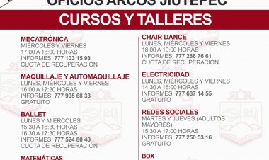 Amplia oferta del gobierno de Jiutepec en cursos y talleres