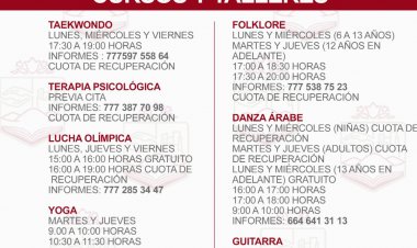 Cursos y talleres ofrece el gobierno de Jiutepec