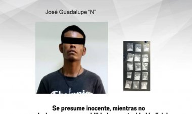 El veinteañero José Guadalupe cayó con presuntas droga y arma en Jojutla