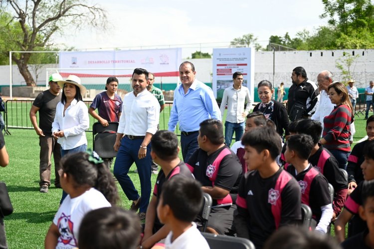Con rehabilitación de carretera y cancha, el gobierno estatal apoya a Xochitepec