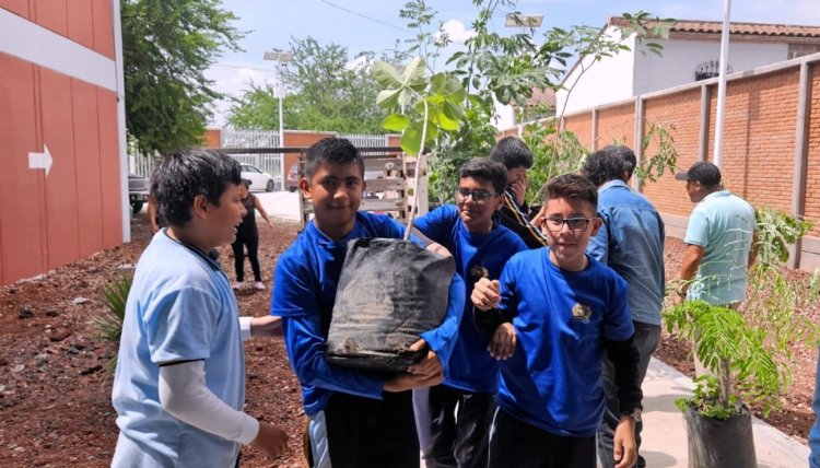 Llevan árboles a escuela secundaria de Cuautla