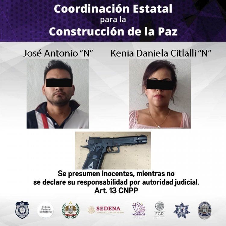 Una pareja, detenida en Coatetelco por extorsión