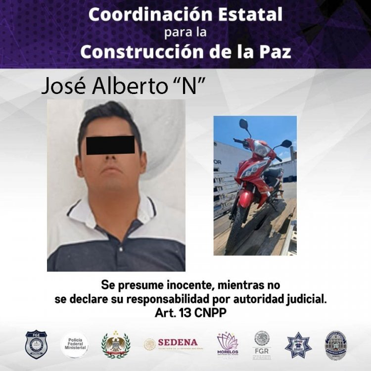 Manejaba en Yautepec motoneta robada; fue sorprendido y detenido