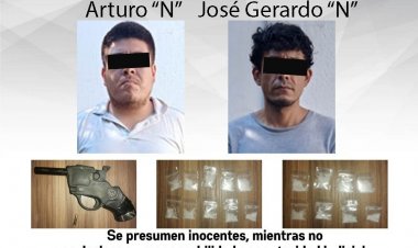 Este par cayó por traer droga y arma prohibida