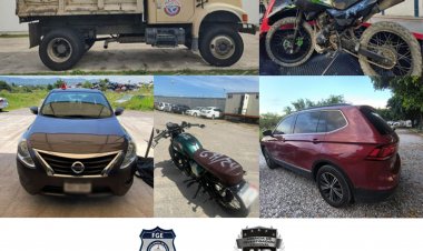 Aseguran cinco vehículos reportados como robados