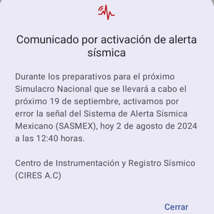 No hubo sismo; fue un error en el sistema de alertas