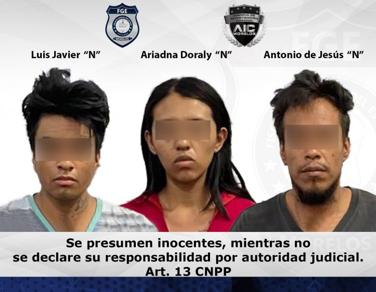 Una jovencita y dos masculinos, detenidos con arma y marihuana