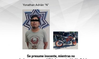 Detienen en Temixco a uno  que manejaba moto robada