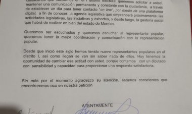 Piden diálogo vecinos del 1er Distrito,  con su diputado Daniel Martínez