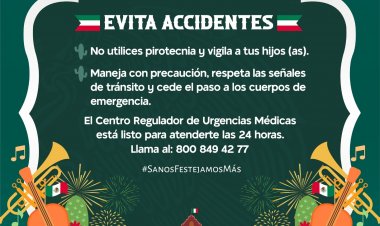 Sugiere S. Salud estatal ideas  para celebración patria segura