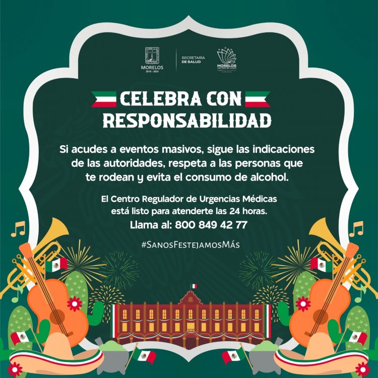 Sugiere S. Salud estatal ideas  para celebración patria segura