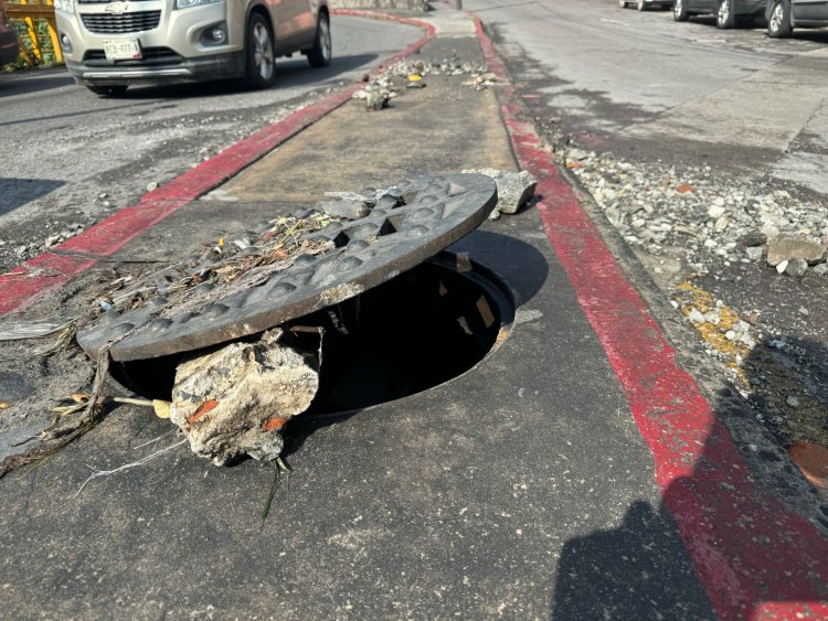 Detectan el hundimiento de coladeras y vías en la capital