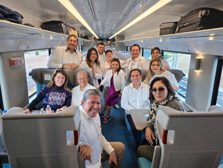 Acompaña Gonzalez Saravia a AMLO y Sheinbaum en inauguración de nuevo tramo del Tren Maya