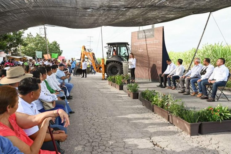 Inicia la primera obra carretera en Jojutla la gobernadora