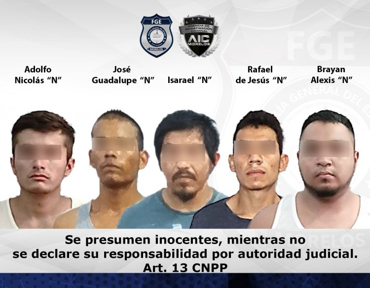 Golpe a célula criminal con la captura de  cinco presuntos homicidas de un hombre