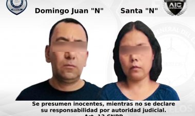 Pareja, capturada con recién nacida robada en Cuautla