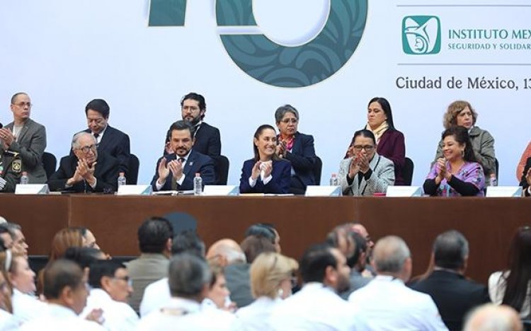 Claudia Sheinbaum encabezó la 115 Asamblea General Ordinaria de IMSS