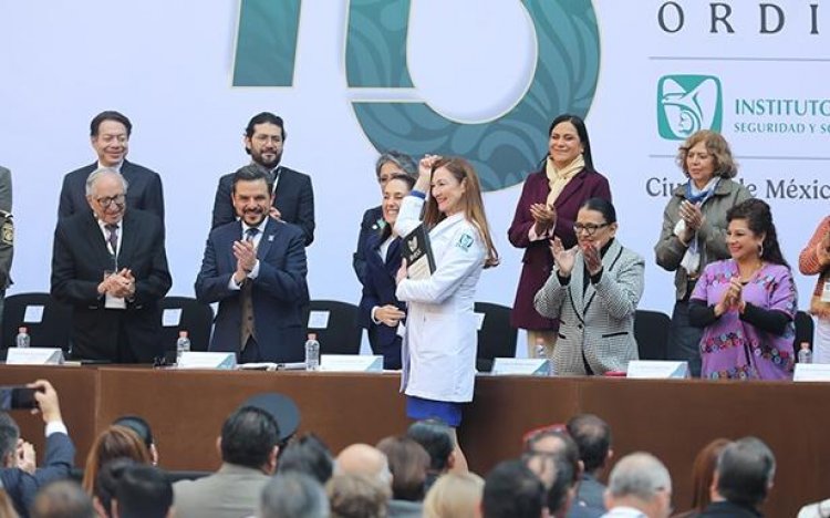 Claudia Sheinbaum encabezó la 115 Asamblea General Ordinaria de IMSS