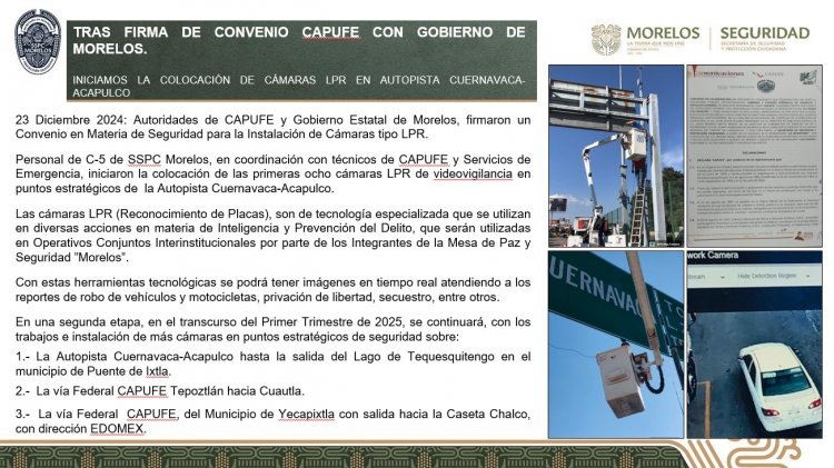 Esfuerzo Morelos-Capufe en favor de la seguridad