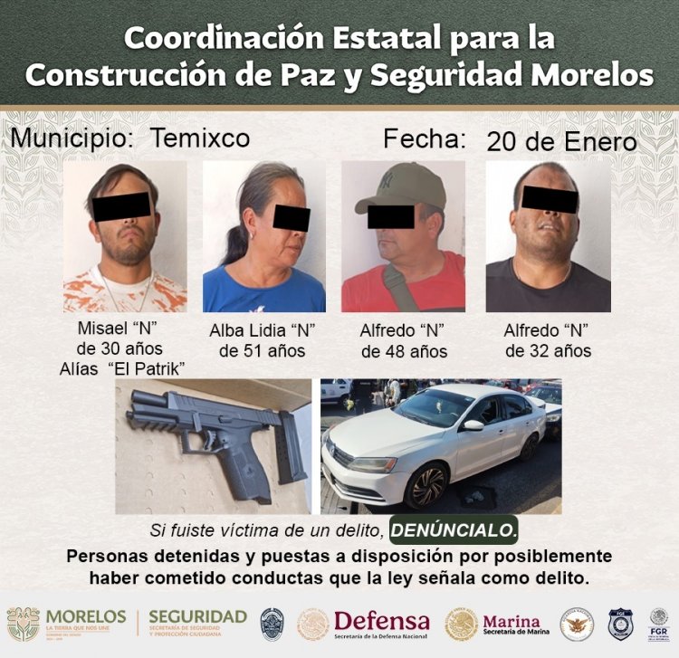 Culpables de homicidio, feminicidio, robo  y desaparición de personas, capturados