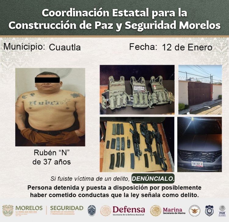 Culpables de homicidio, feminicidio, robo  y desaparición de personas, capturados