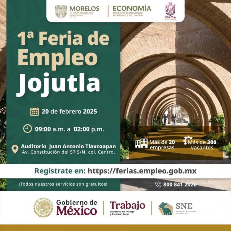 Viene la Primera Feria  del Empleo en Jojutla