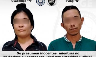 Cae pareja por delitos contra  la salud en cateo en Temixco