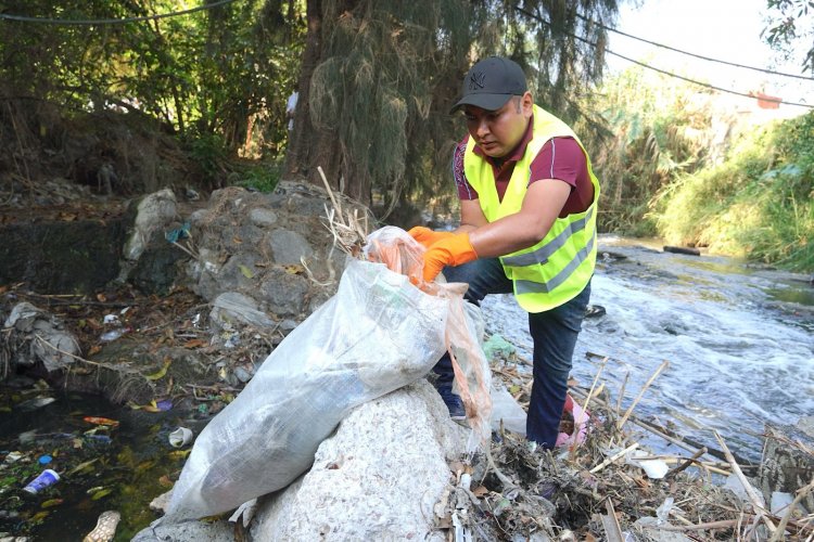 Se inició limpieza del Río atlaco en Emiliano Zapata