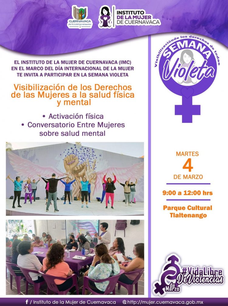 Amplia cartelera del Instituto de  la Mujer capitalino durante marzo