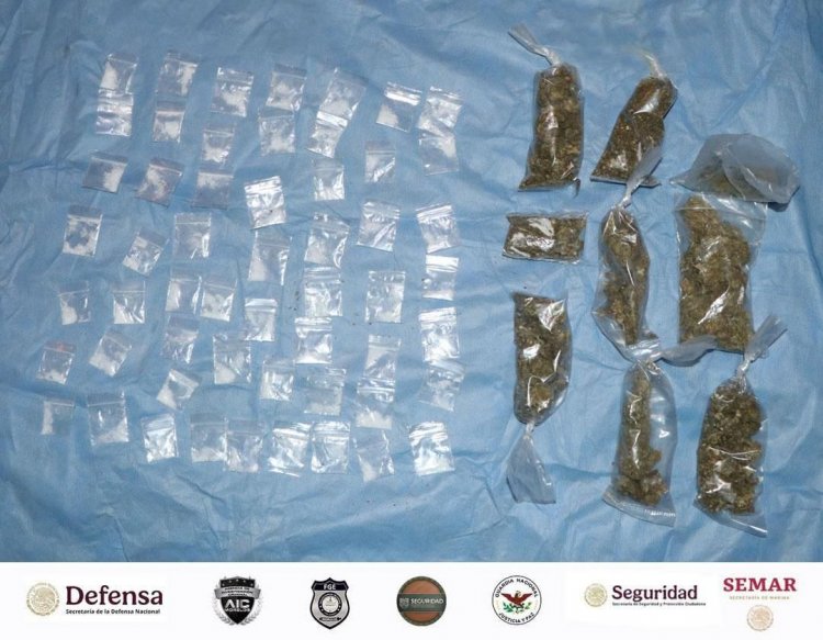 En operativo conjunto decomisan droga y arma en Jiutepec