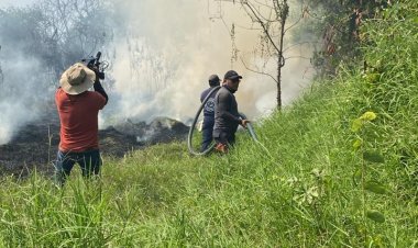 Incendio en Yautepec amenazó  a un centro de gas y gasolinera