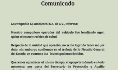 Tras robo de camión de basura, se reportó aparición del chofer