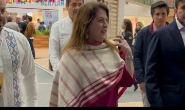 Gobernadora Margarita y secretaria federal de Turismo inauguran 'stand' de Morelos