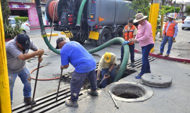 Inician trabajos de limpieza de  drenajes en Jojutla por lluvias
