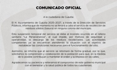 Suspenden servicio de recolección de basura en Cuautla