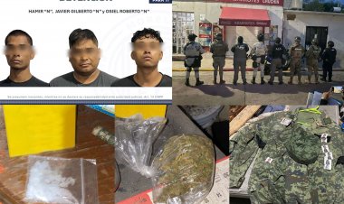 Cayeron 3 con droga y vestimenta tipo militar