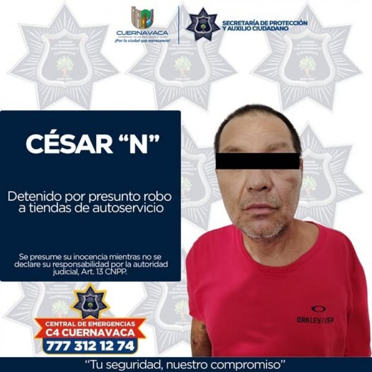En Cuernavaca, presunto asaltante de tiendas cayó