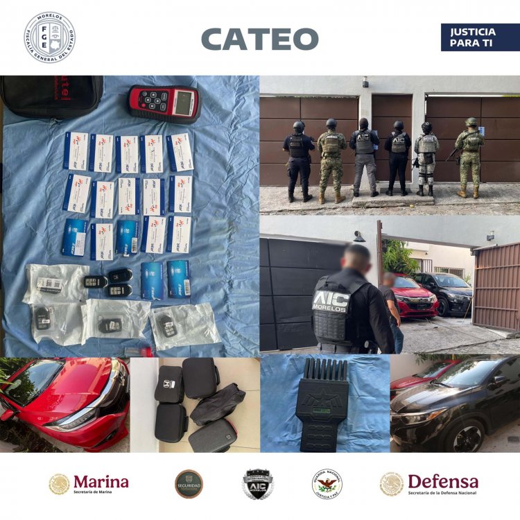 Operativo encabezado por FGE desmantela organización relacionada con múltiples robos de vehículos