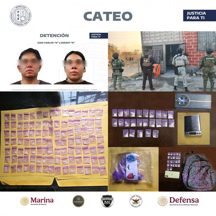 Nuevo golpe al narcotráfico en el estado; pareja, detenida