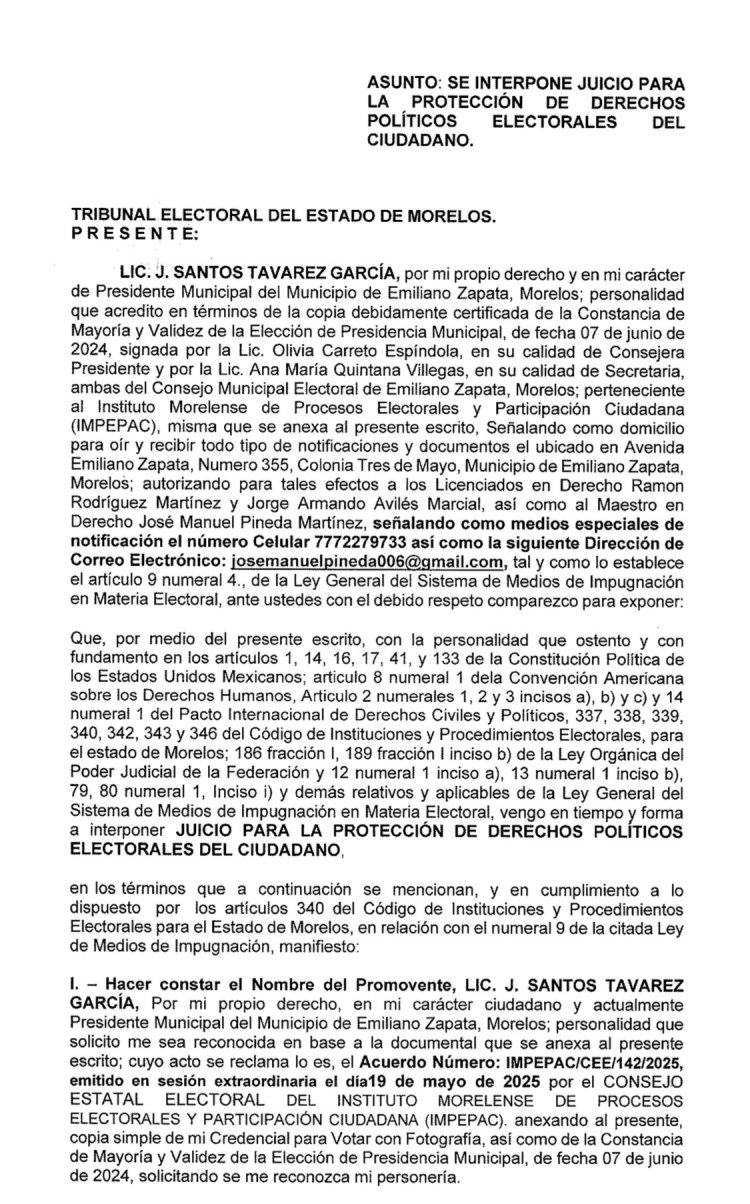 Impugnaciones por paridad de género en los municipios