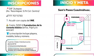 El ayuntamiento de Jiutepec  invita a Carrera por la Familia