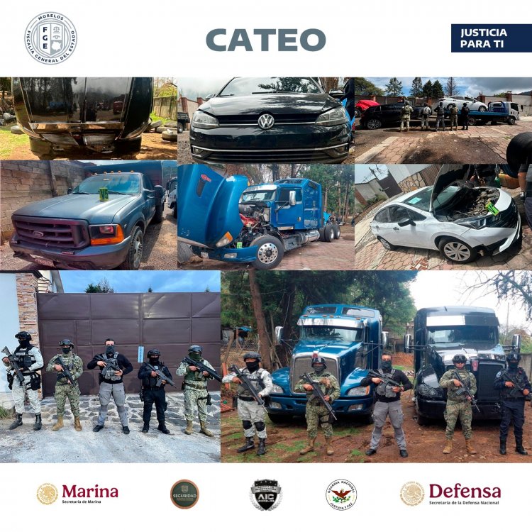 Predio usado para desvalijar autos en Huitzilac, asegurado