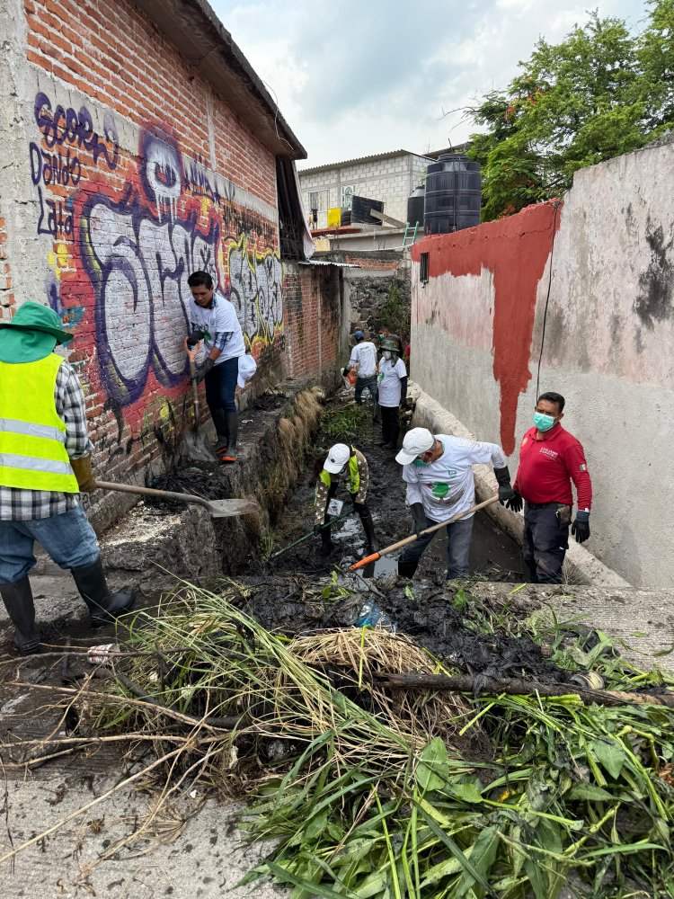 Acciones preventivas en Zapata con limpieza y desazolve de canales