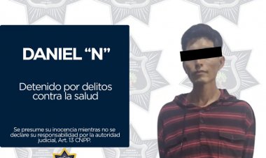 Daniel N, detenido con supuesta  marihuana en calles de la capital