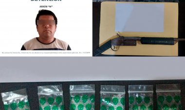 Atrapan a individuo con droga  y arma de fuego en Xoxocotla