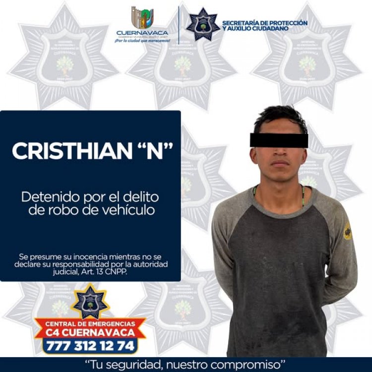 Cayó uno tras el hurto de una retroexcavadora en Cuernavaca