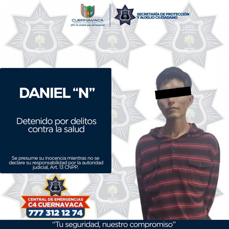 Daniel N, detenido con supuesta marihuana en calles de la capital