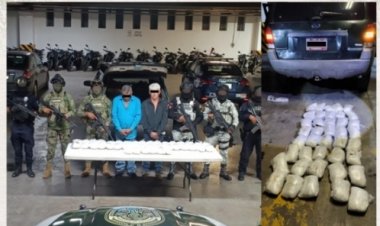 Detienen en Zapata a dos hombres con mas de 40 kilos de cristal